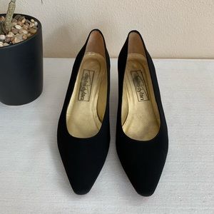 Charles Dylan 90’s Black Fabric Vintage Pumps Woman’s 9.5M Made in Italy